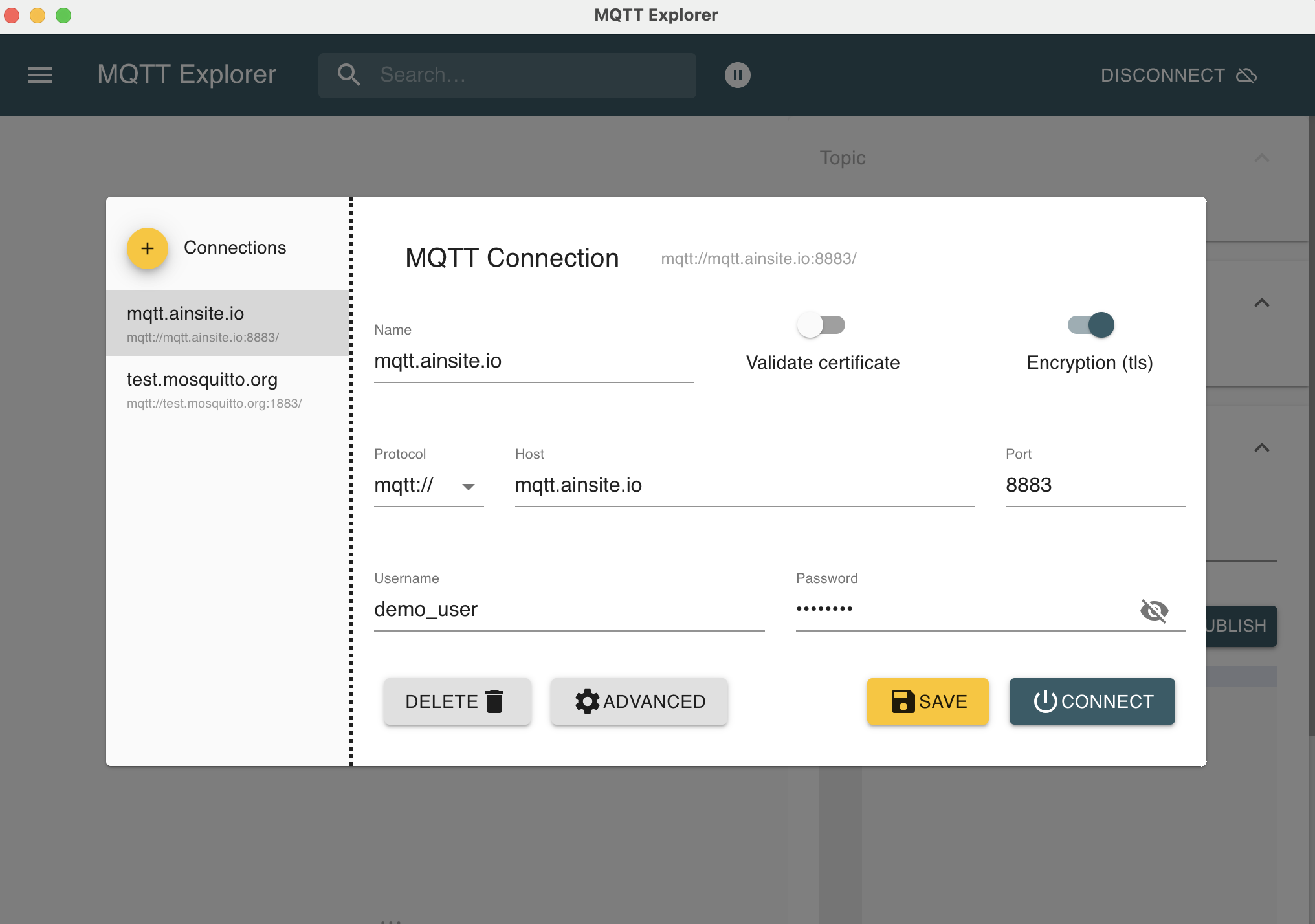 Example from MQTT Explorer